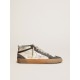 Mid Star in nappa leather with silver leather star and black suede flash Mid Star in nappa leather with silver leather star and black suede flash
