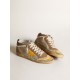 Men's Mid Star in beige mesh and dove gray nubuck and yellow star Men's Mid Star in beige mesh and dove gray nubuck and yellow star