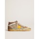 Men's Mid Star in beige mesh and dove gray nubuck and yellow star Men's Mid Star in beige mesh and dove gray nubuck and yellow star