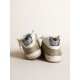Men's Mid Star in dove gray suede with red leather star Men's Mid Star in dove gray suede with red leather star