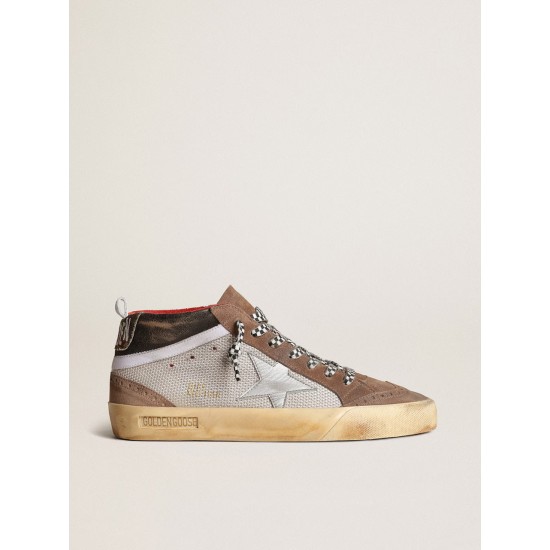 Mid Star in mesh and suede with a silver leather star Mid Star in mesh and suede with a silver leather star