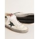 Mid Star with green metallic leather star and white flash Mid Star with green metallic leather star and white flash