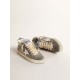 Mid Star LTD in gray nylon and nappa leather with white leather star Mid Star LTD in gray nylon and nappa leather with white leather star