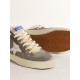 Mid Star LTD in gray nylon and nappa leather with white leather star Mid Star LTD in gray nylon and nappa leather with white leather star
