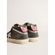 Mid Star in black suede with white leather star and silver flash Mid Star in black suede with white leather star and silver flash