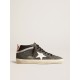Mid Star in black suede with white leather star and silver flash Mid Star in black suede with white leather star and silver flash