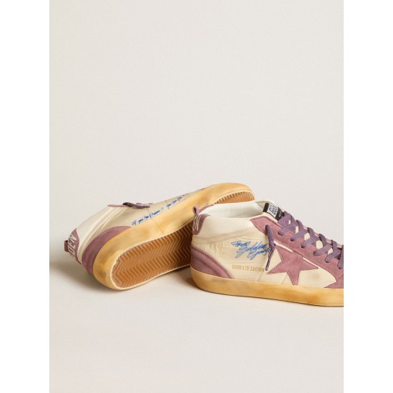 Men’s Mid Star LAB in nylon and nappa with mauve suede star Men’s Mid Star LAB in nylon and nappa with mauve suede star