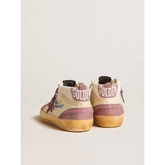 Men’s Mid Star LAB in nylon and nappa with mauve suede star Men’s Mid Star LAB in nylon and nappa with mauve suede star