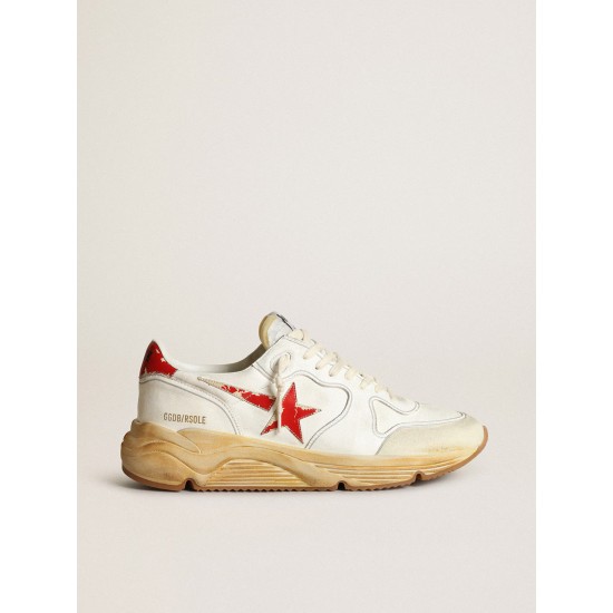 Men's Running Sole with leather star and heel tab with red print Men's Running Sole with leather star and heel tab with red print
