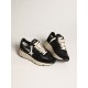 Men’s Running Sole in black nappa leather and suede with a white star Men’s Running Sole in black nappa leather and suede with a white star