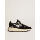 Men’s Running Sole in black nappa leather and suede with a white star Men’s Running Sole in black nappa leather and suede with a white star