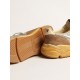 Running Sole in silver mesh and tobacco suede with a white star Running Sole in silver mesh and tobacco suede with a white star