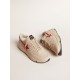 Men's Running Sole in gray nappa leather with red nappa leather star and heel tab Men's Running Sole in gray nappa leather with red nappa leather star and heel tab