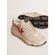 Men's Running Sole in gray nappa leather with red nappa leather star and heel tab Men's Running Sole in gray nappa leather with red nappa leather star and heel tab