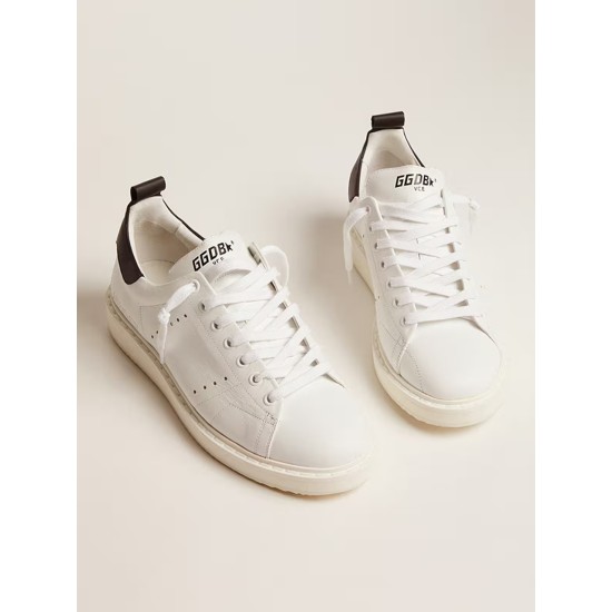 Starter sneakers in white leather with black leather heel tab Starter sneakers in white leather with black leather heel tab
