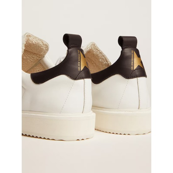 Starter sneakers in white leather with black leather heel tab Starter sneakers in white leather with black leather heel tab