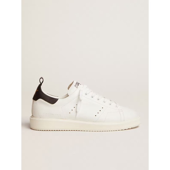 Starter sneakers in white leather with black leather heel tab Starter sneakers in white leather with black leather heel tab