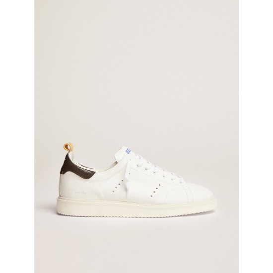Men's Starter in white naplack with painted leather heel tab Men's Starter in white naplack with painted leather heel tab