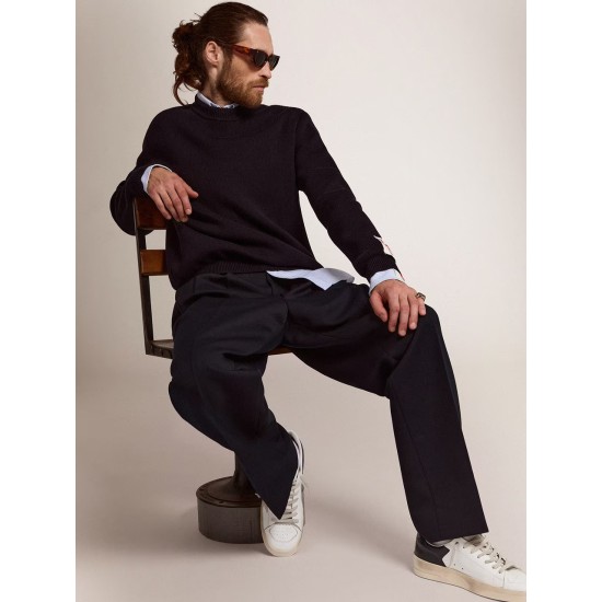 Men's Stardan with star in ice-gray suede and blu-navy heel tab Men's Stardan with star in ice-gray suede and blu-navy heel tab