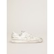 Men's Stardan in white leather with distressed effect Men's Stardan in white leather with distressed effect