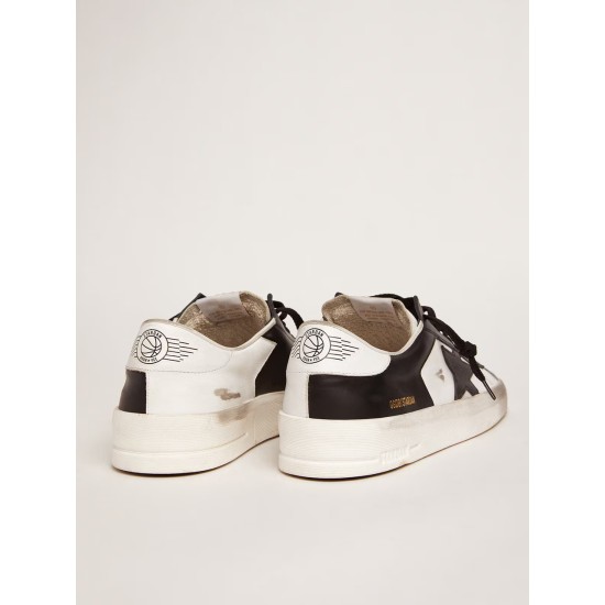 Men's Stardan in white and black leather Men's Stardan in white and black leather