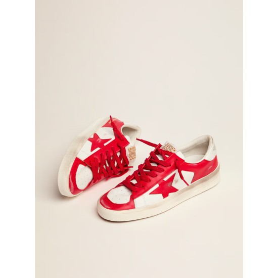 Men's Stardan in white and red leather Men's Stardan in white and red leather