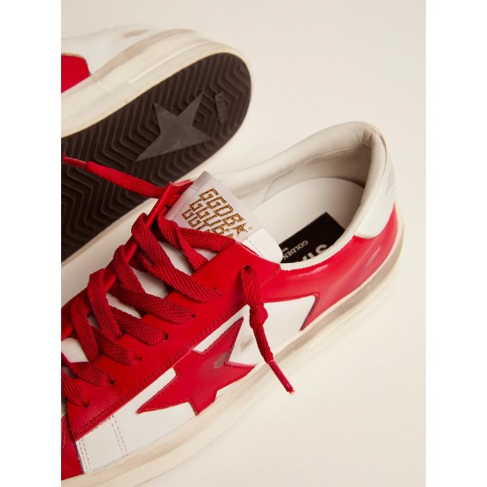 Men's Stardan in white and red leather Men's Stardan in white and red leather