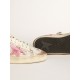 Stardan LAB sneakers in white leather and mesh with red laminated leather star Stardan LAB sneakers in white leather and mesh with red laminated leather star
