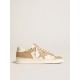 Men's Stardan in white and beige leather with beige star and white heel tab Men's Stardan in white and beige leather with beige star and white heel tab