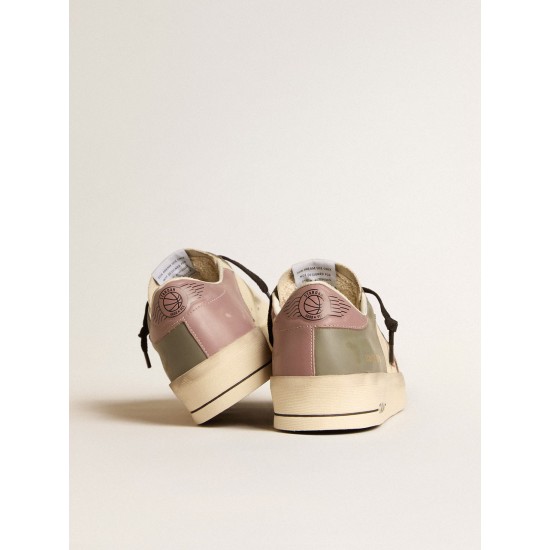 Men's Stardan LTD in gray leather with a pink leather star and heel tab Men's Stardan LTD in gray leather with a pink leather star and heel tab