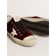 Men’s V-Star LTD in burgundy velvet with white leather star Men’s V-Star LTD in burgundy velvet with white leather star