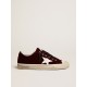 Men’s V-Star LTD in burgundy velvet with white leather star Men’s V-Star LTD in burgundy velvet with white leather star