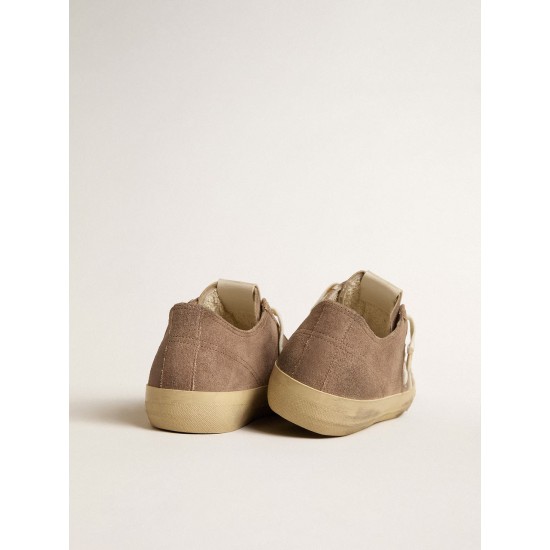 V-Star in dove-gray suede with white nappa leather star V-Star in dove-gray suede with white nappa leather star