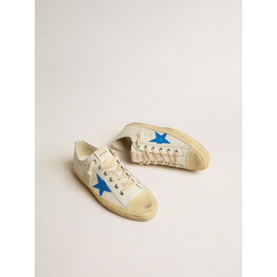 V-Star in white leather with light blue leather star V-Star in white leather with light blue leather star
