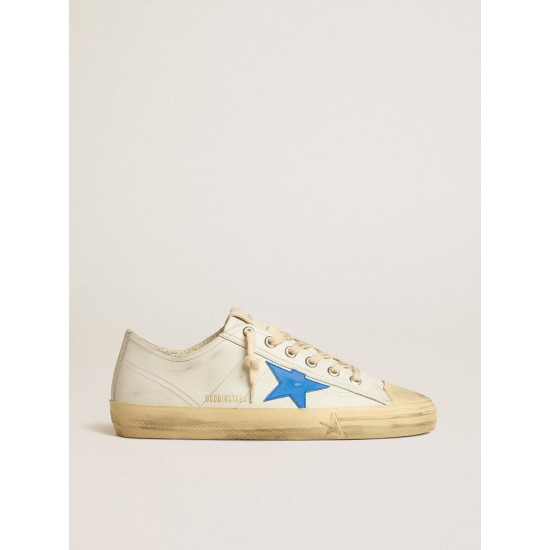 V-Star in white leather with light blue leather star V-Star in white leather with light blue leather star