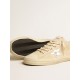 Men’s V-Star in pearl suede with silver metallic leather star Men’s V-Star in pearl suede with silver metallic leather star