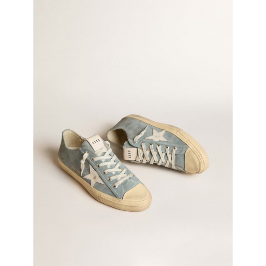 V-Star in silver-blue suede with white leather star V-Star in silver-blue suede with white leather star