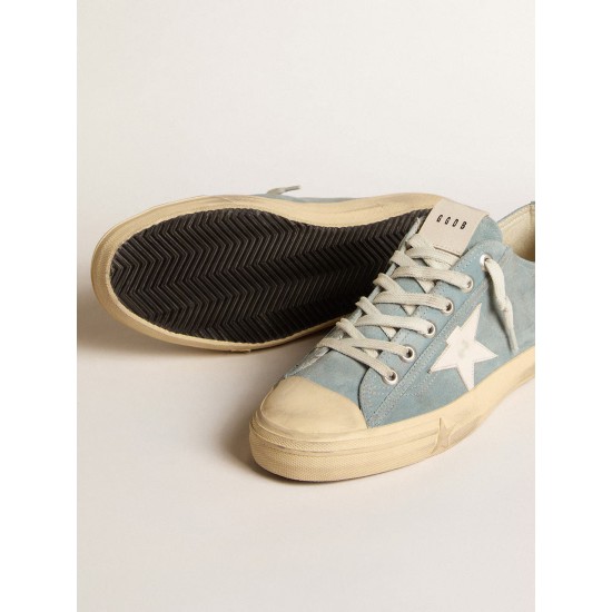 V-Star in silver-blue suede with white leather star V-Star in silver-blue suede with white leather star