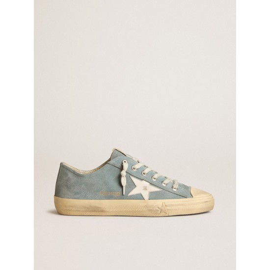 V-Star in silver-blue suede with white leather star V-Star in silver-blue suede with white leather star