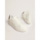 Men's Purestar in white leather with tone-on-tone star Men's Purestar in white leather with tone-on-tone star