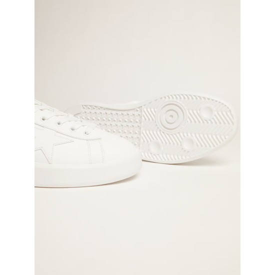White Purestar sneakers with fluorescent orange heel tab White Purestar sneakers with fluorescent orange heel tab