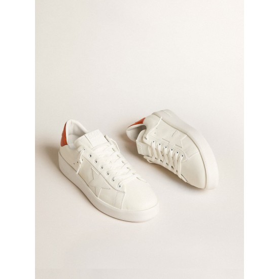 Men's Purestar with white leather star and orange heel tab Men's Purestar with white leather star and orange heel tab