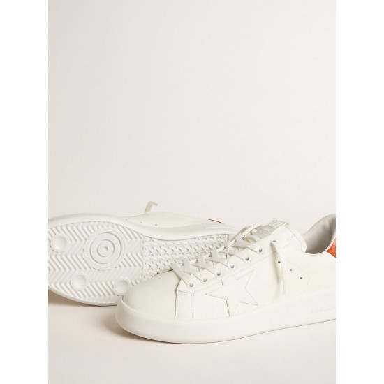 Men's Purestar with white leather star and orange heel tab Men's Purestar with white leather star and orange heel tab