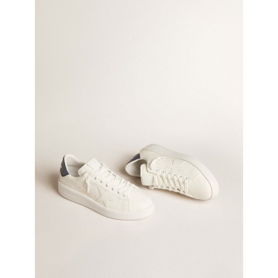 Men's Purestar in leather with white star and blue lizard leather heel tab Men's Purestar in leather with white star and blue lizard leather heel tab