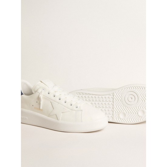 Men's Purestar in leather with white star and blue lizard leather heel tab Men's Purestar in leather with white star and blue lizard leather heel tab