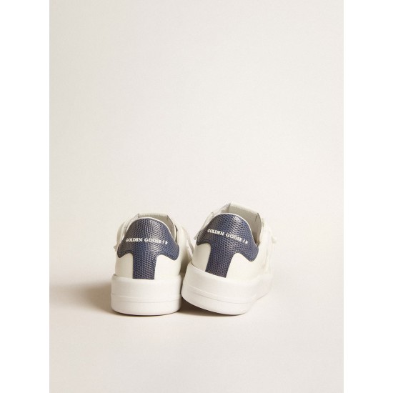 Men's Purestar in leather with white star and blue lizard leather heel tab Men's Purestar in leather with white star and blue lizard leather heel tab