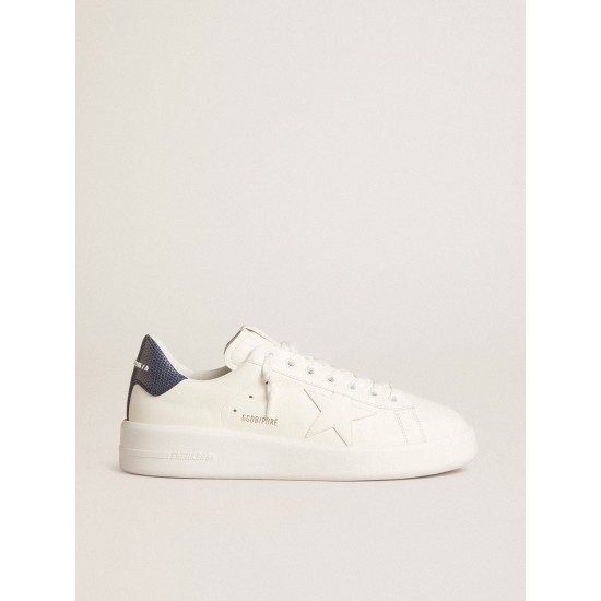 Men's Purestar in leather with white star and blue lizard leather heel tab Men's Purestar in leather with white star and blue lizard leather heel tab