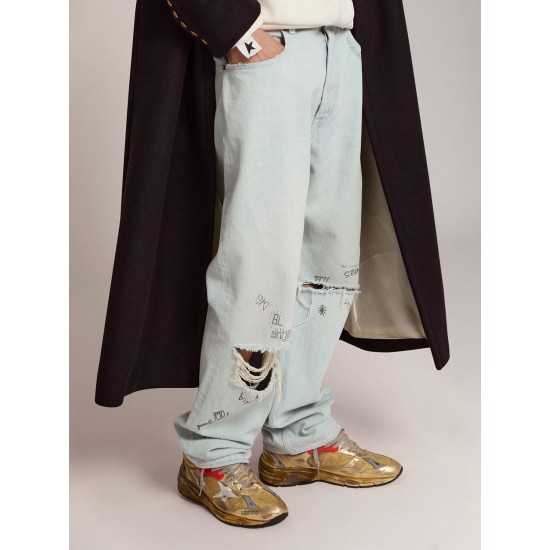 Men's Dad-Star gold with distressed finish Men's Dad-Star gold with distressed finish