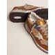 Men's Dad-Star in tobacco-colored mesh and suede with white star Men's Dad-Star in tobacco-colored mesh and suede with white star