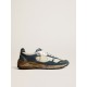 Men’s Dad-Star in petrol-blue suede with white leather star Men’s Dad-Star in petrol-blue suede with white leather star